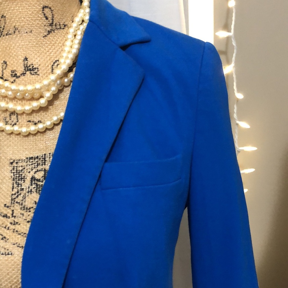 ETCETERA by Carlisle NEW YORK • Blue & Black Blazer Jacket • Zipper Detail - Picture 14 of 17